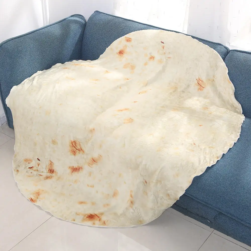 Креативное одеяло Tortilla, круглое смешное одеяло Burrito, супер мягкое Флисовое одеяло для офиса, дивана