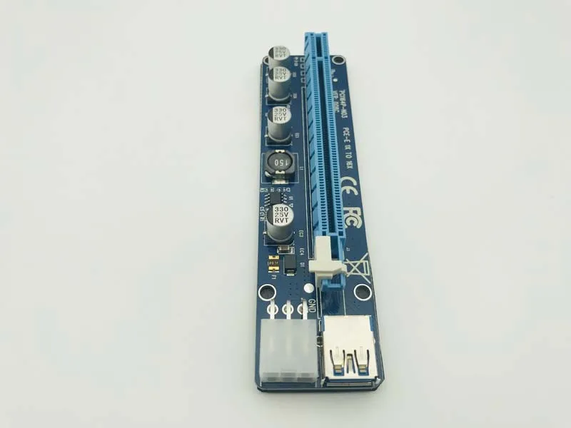 100 шт. VER 008C Upgrade Edition USB3.0 PCI Express Riser Card 1x до 16x удлинитель 6Pin кабель питания для BTC Miner