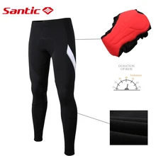 Santic мужские сохраняющие тепло зимние велосипедные брюки MTB флисовые мягкие велосипедные штаны Зимние 4D подушки Pad горные Светоотражающие брюки Pantalon