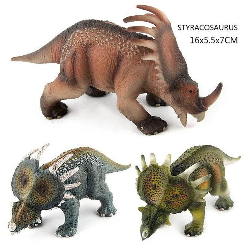 Jurassic Action Figures Animal Models Dinosaur toy Craft Styracosaurus Model Collection Learn Educational Toys Gift for Children