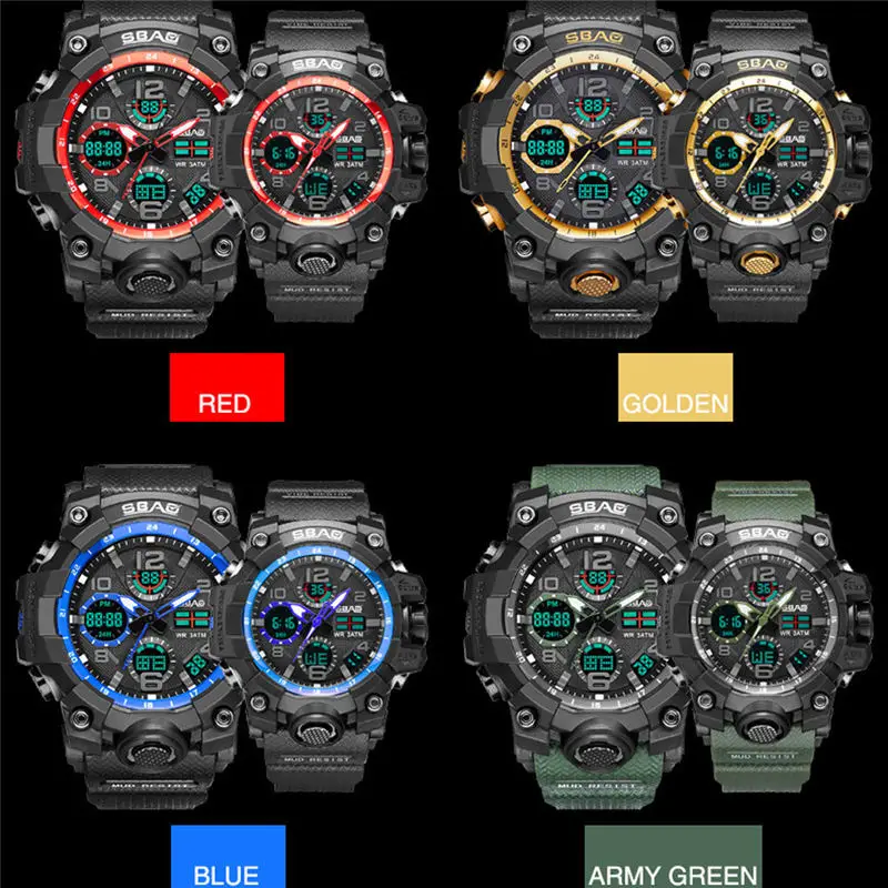SBAO Новые спортивные часы для мужчин цифровой светодиодный электронные часы ТПУ кварцевые наручные часы повседневные наручные часы Relogio Masculino