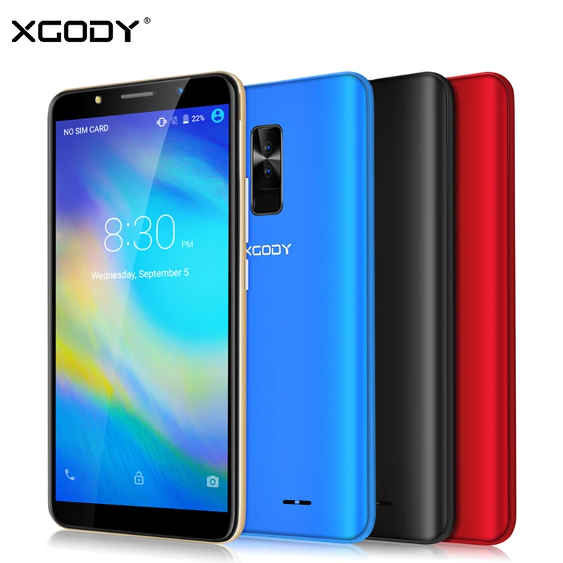 

XGODY Y26 3G Dual Sim Smartphone 6 Inch 18:9 Smart Android 8.1 Celular Quad Core 1GB+16GB 2800mAh 5MP Camera Mobile Phone GPS