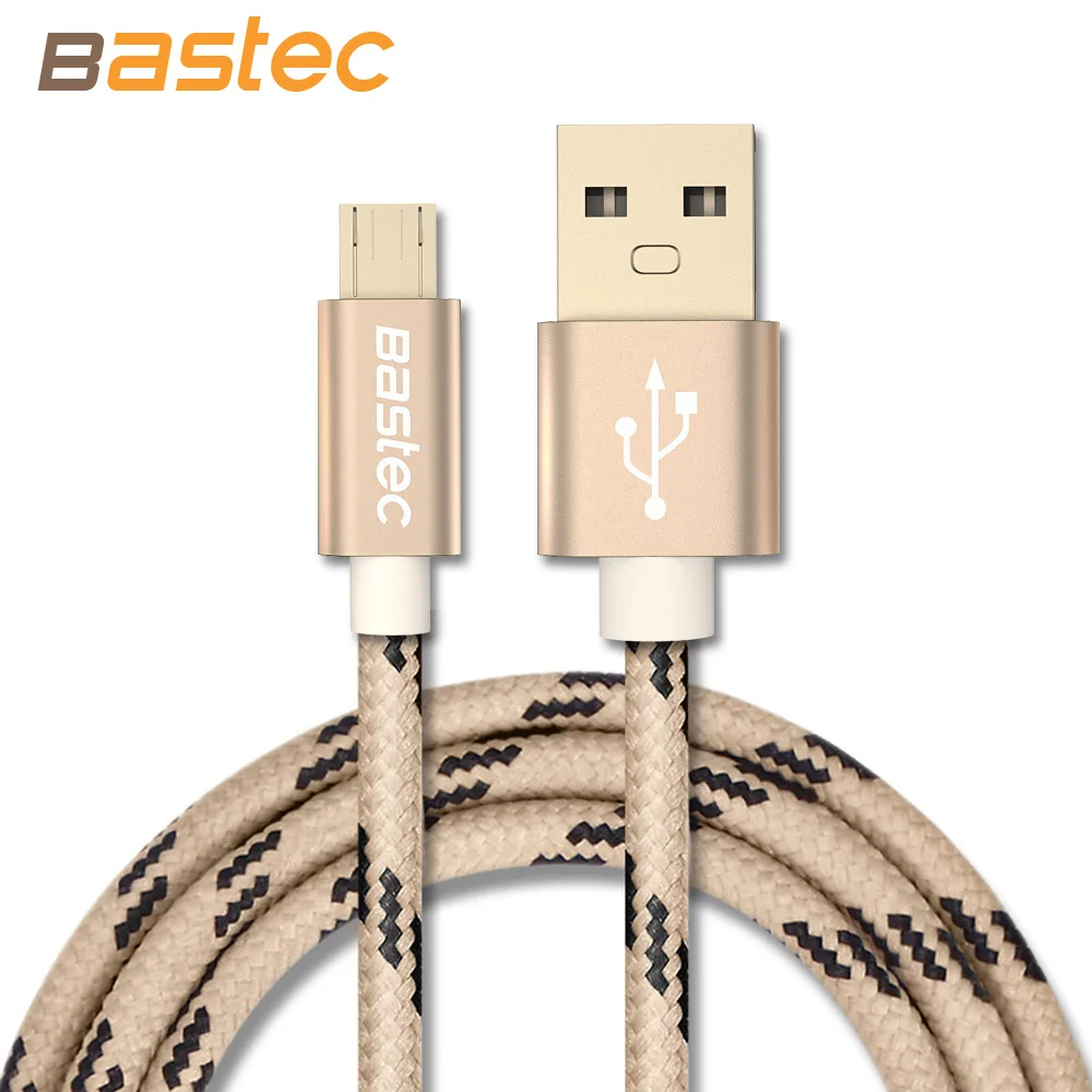 Bastec Original Micro USB Cable with Metal Shell Gold-plated Connector Braided Wire for Samsung / Sony / Xiaomi / Android Phone