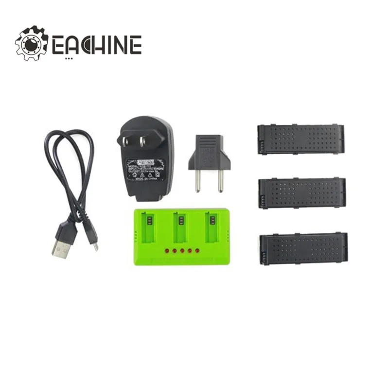 

Eachine E56 RC Quadcopter Camera Drone Spare Parts 3Pcs 3.7V 500mah 25C Battery And Charger Set Accessories