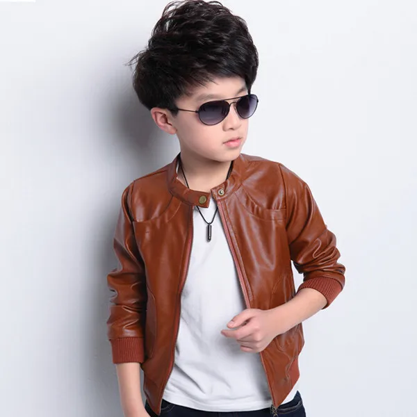 2015 Fashion Spring children boys coats PU leather new cool jackets