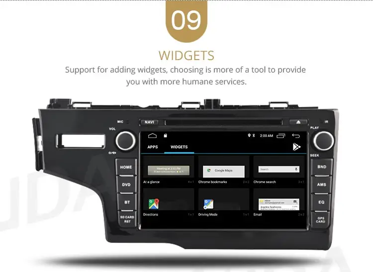Clearance LJDA 1Din Android 9.1 Car Radio For Honda JAZZ FIT 2014 2015 WIFI Car Multimedia Player Stereo GPS Navigation DVD IPS Auto Audio 11