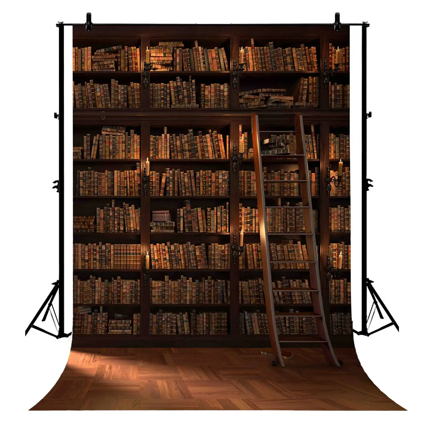 

5x7ft Library Bookshelf Back To School Student Study Room Books Polyester Photo Background Portrait Backdrop