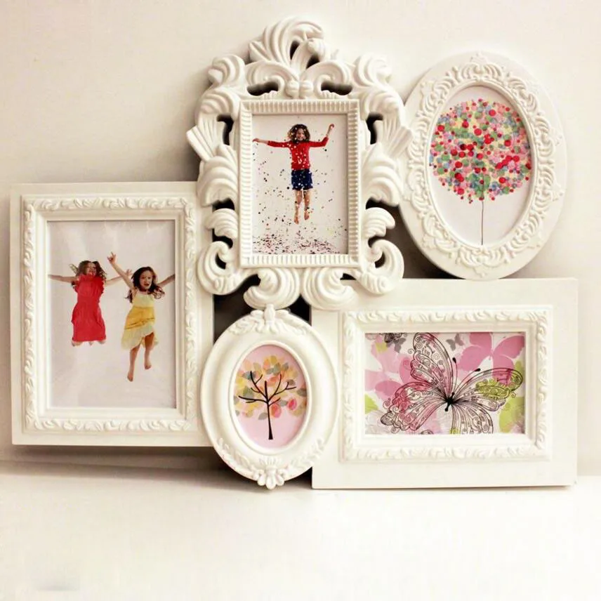 

1pcs European pastoral carved studio photo frame 5 hole combination frame Creative Wall Photo Wall Photo Frame 17SAN6D5