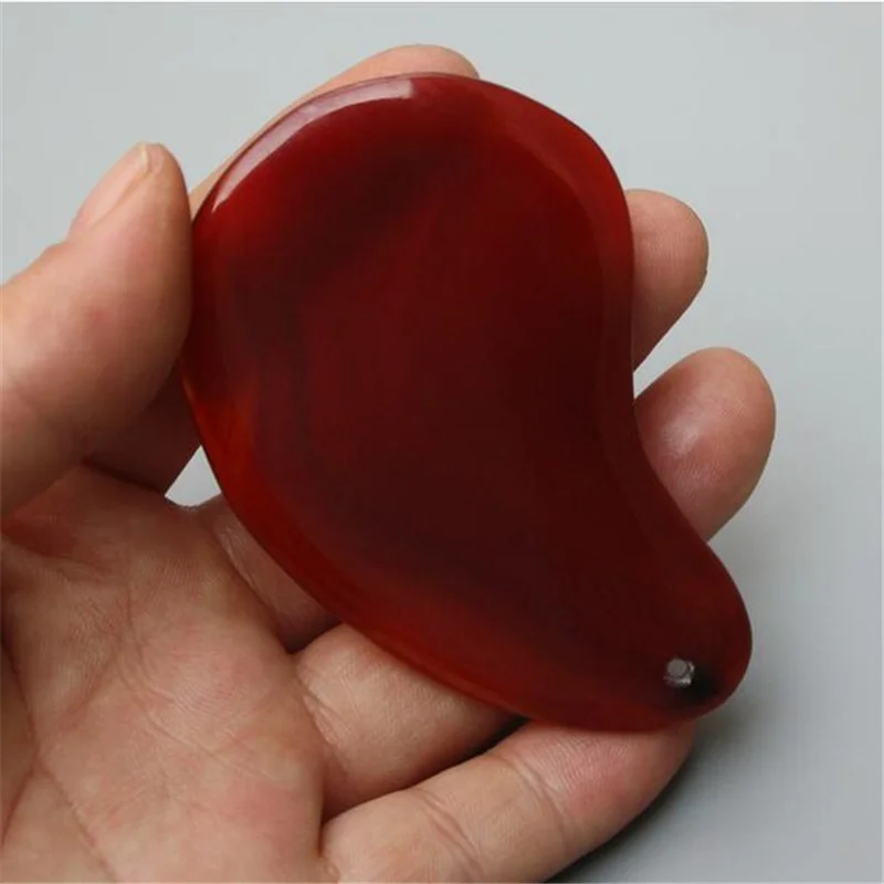 2 Pcs 100% natural red drilled agade Guasha massage tool facial treatment scraping health care 2 Pcs 100% natural red drilled agade Guasha massage tool facial treatment scraping health care
