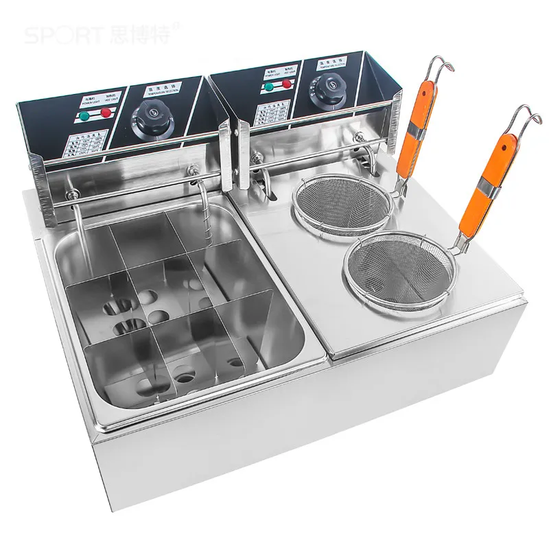 US $262.50 Electric Deep Fryers Commercial electric hot and spicy pot string of fragrant snack equipment Fried noodle soup NEW