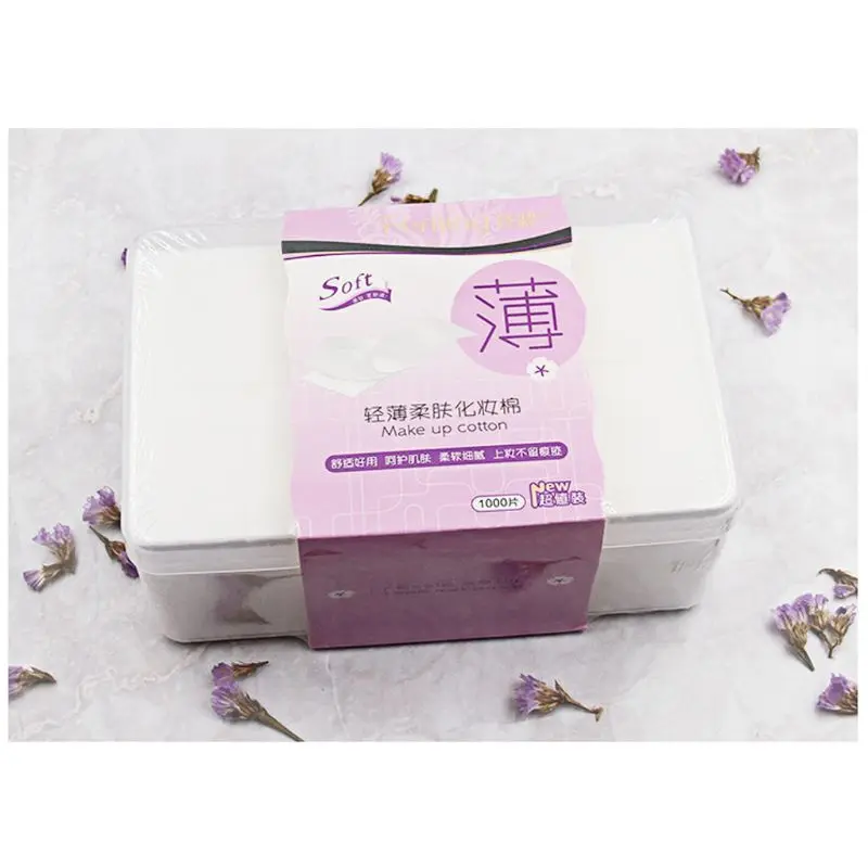 1000 Pcs Set Cotton Cushion Makeup Remover Pad Thin Soft Cleaning Toning Facial Cosmetic Nail Beauty 5