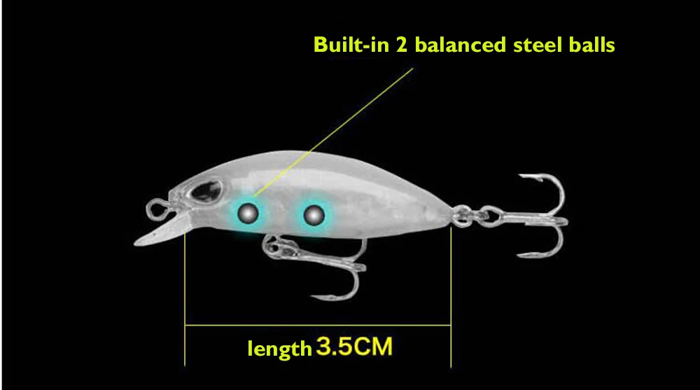 Популярная модель, профессиональная рыболовная приманка A+, 5 цветов на выбор, мини Гольян, рукоятка 35 мм 2 г, погружение 0,3 м рыболовные снасти, жесткая наживка