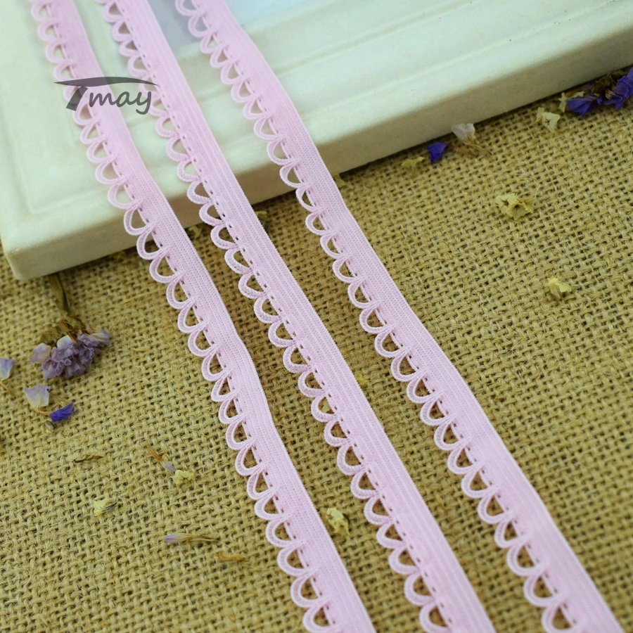 

#209 light pinkish purple Bra edge Lace Elastic Trim with small circles Scallop diy Clothes underwear Pants Waistband hairbands