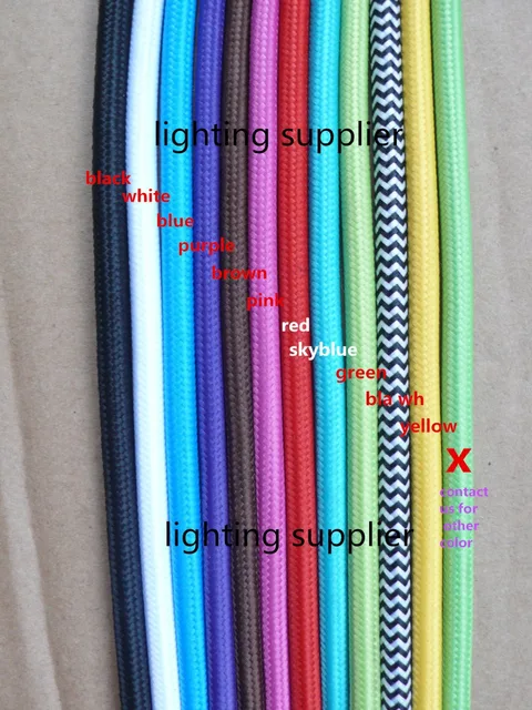 10 Mètres Multicolore 2 Noyau 0.75Mm2 Textile Fil Électrique Couleur
