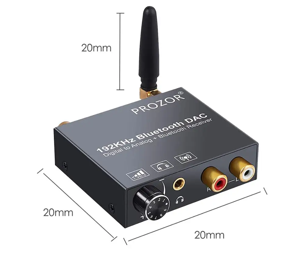 PROZOR Новый DAC цифровой аналоговый аудио конвертер с Bluetooth приемником оптический