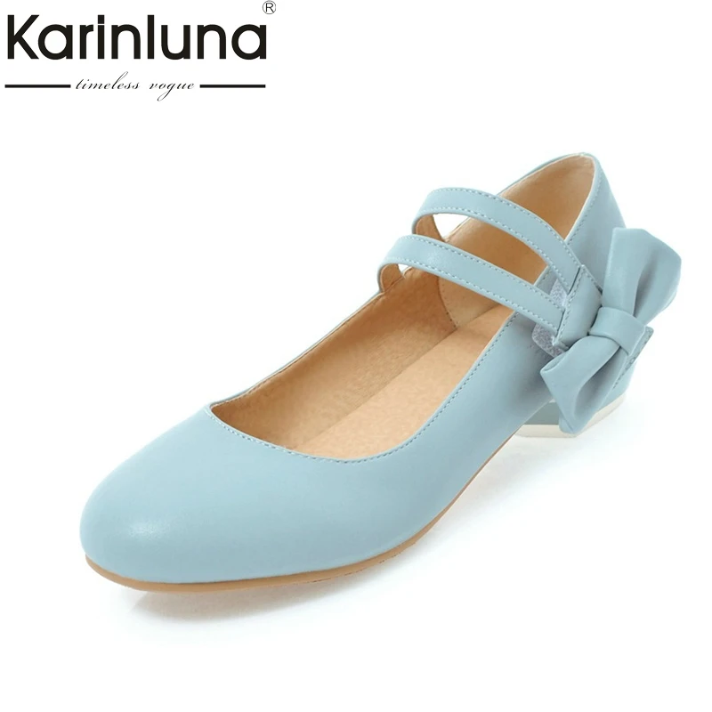 

KAIRNLUNA Hih Quality Large Size 31-43 Mary Janes Women Shoes Woman Low Heels Elegant Round Toe Office Lady Party Wedding Pumps