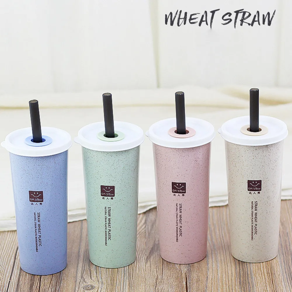 HOT Travel Office Coffee Tea Student Straws Water Bottle Straw Wheatin