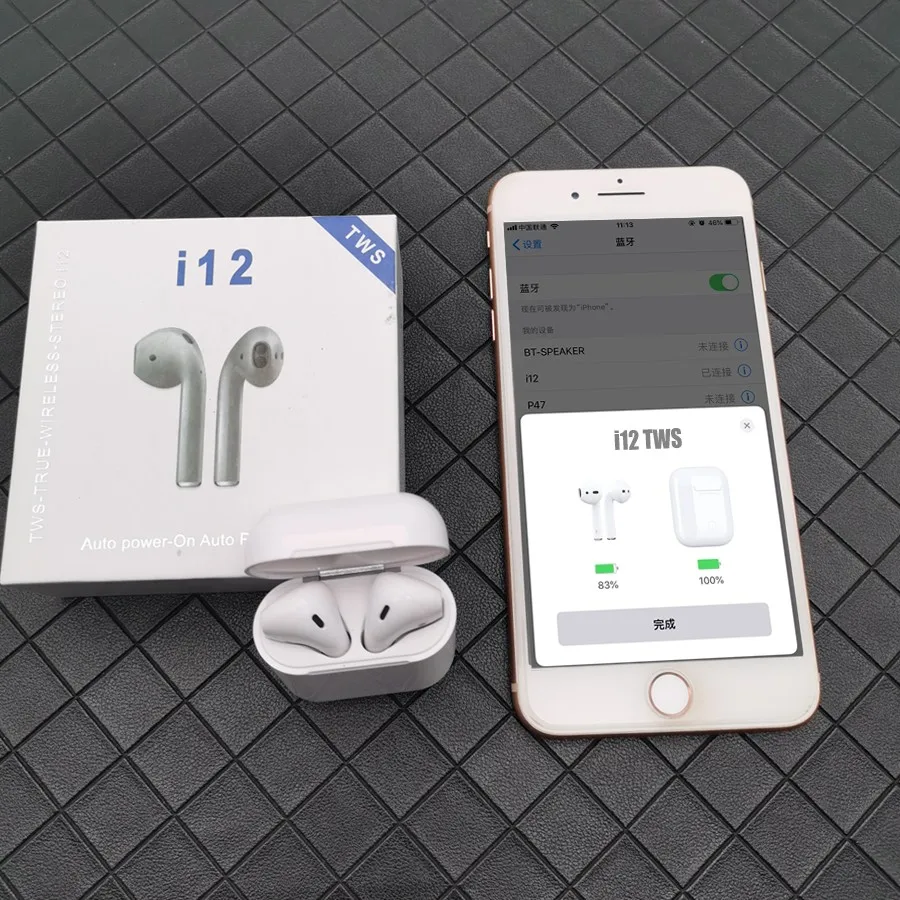 I12 tws всплывающие Bluetooth 5 0 Беспроводные наушники с сенсорным управлением для iPhone