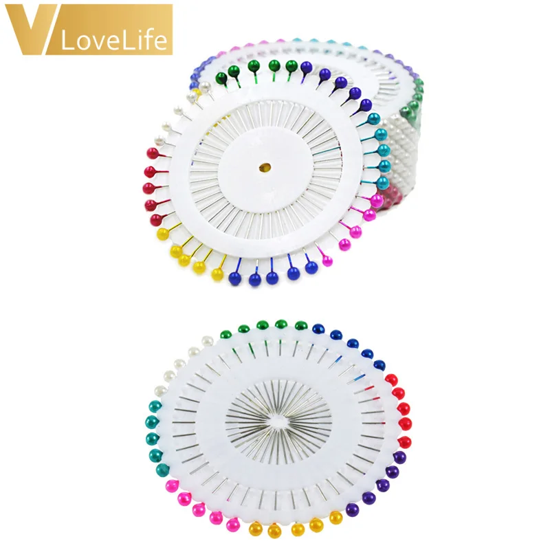 

480ps Multi Round Pearl Head Dressmaking Pins Weddings Corsage Florists Sewing Tool Mini Ball Handmade Crafts Accessory