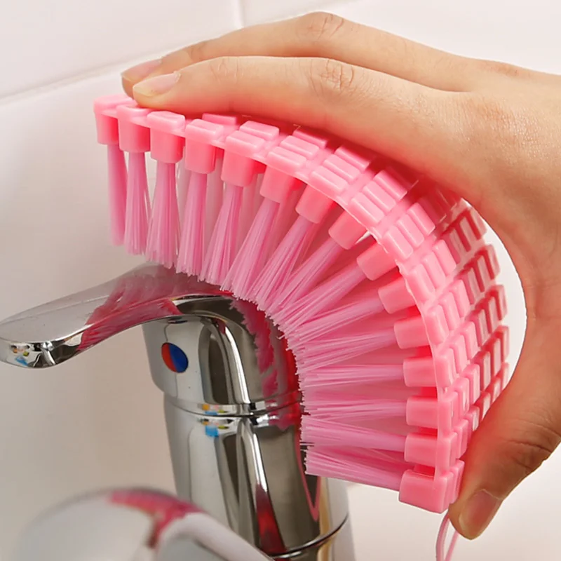 1pcs can bend soft cleaning brush toilet Brush Side Corners Curved Clean households brushed