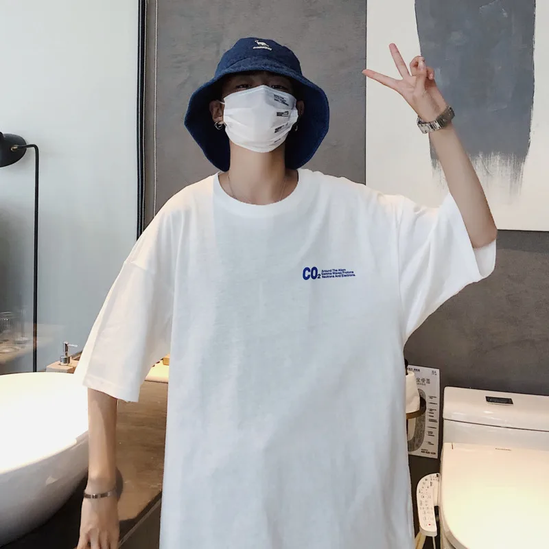 

Summer New T Shirt Men Fashion Letter Printing Casual O-neck Short-sleeved Tshirt Man Streetwear Hip-hop Loose Cotton T-shirt