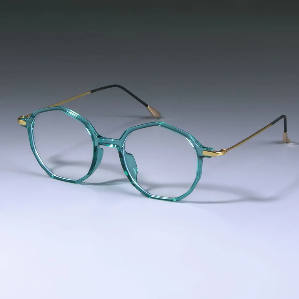 Круглые очки кошачий глаз, оправа для мужчин и женщин, оптические модные компьютерные очки 49017 - Цвет оправы: gold green