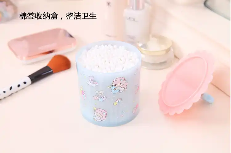 Cartoon Gemini Swab Container Cotton Swab Q Tip Storage Holder Box