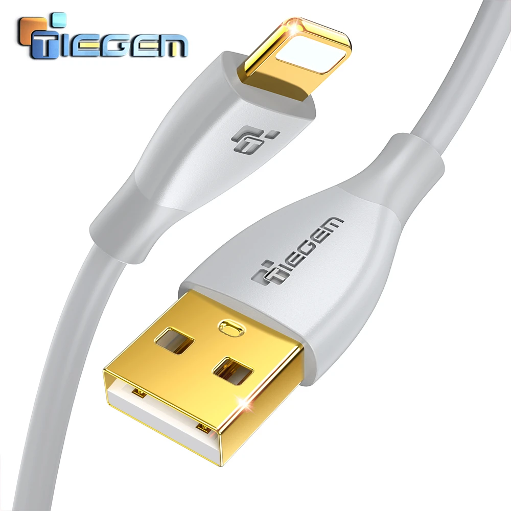 TIEGEM USB зарядный кабель для iPhone X, 8, 7, 6, 6s Plus, 2A, быстрая зарядка, USB кабель для передачи данных для iPhone 5, 5S, SE, iPad, кабель для мобильного телефона