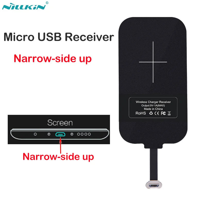 

Nillkin QI Wireless Charging Receiver Micro USB Adapter for Huawei Honor 8X 9 Lite USB Connector for Samsung Xiaom Redmi 4X 5 6