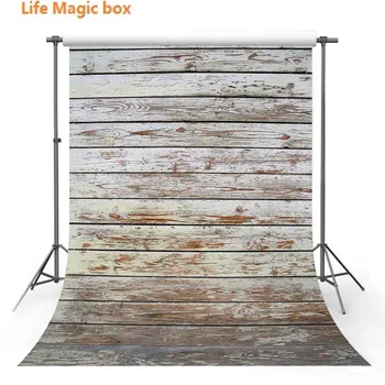 

Wedding Photography Backdrop Photophone Vinyl Gray Horizontal Wood Board Foto-346
