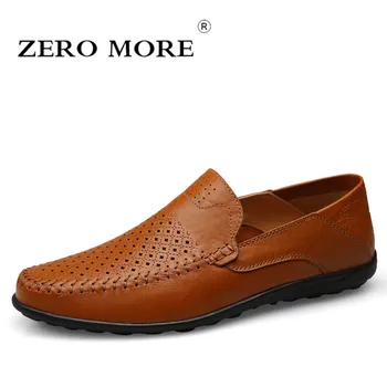 

ZERO MORE Fashion Men Shoes 2019 Casual Cut Outs Summer Slip On Men Loafers Moccasins Sewing Men's Shoes Drivings Large Sizes