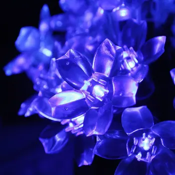 

Blue Solar Party Decorations Blossom Decorative Flower String Lights Water Proof (Includes 50 LED Lights)