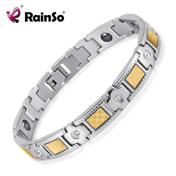 

Stainless Steel Bracelet with Hematite Element health Bracelet Bangle for man JEWAM335