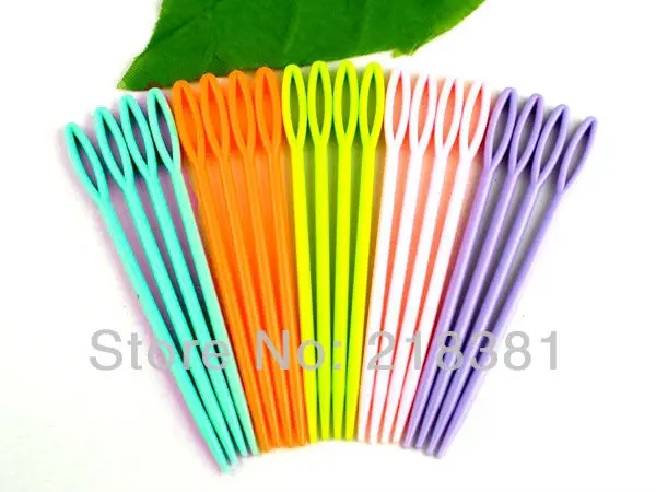 

Wholesale -100Pcs Mixed Multicolor Plastic Sewing Needles 7cm(2 3/4")