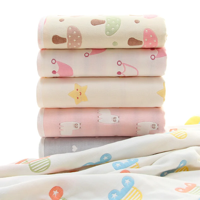 Детское банное дышащее полотенце детское одеяло для новорожденных прямоугольной формы, из муслина мочалка мультфильм детский халат