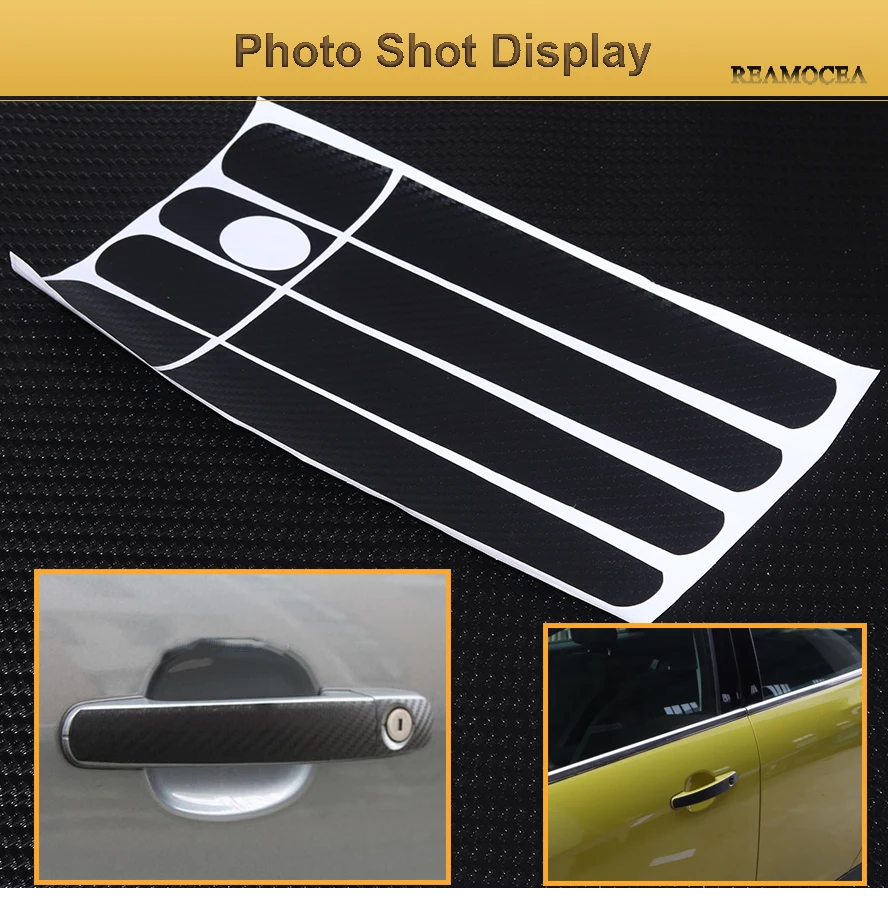 Reamocea Carbon Fiber Car Door Handle Sticker For Ford Focus 2012 2013 For Focus Hatchback 2006 - 2010 Escape Kuga 2013 (9)