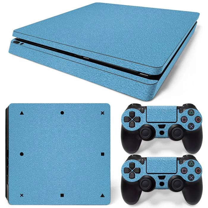 Blue Color Decals Wrap Covers for PS4 Slim Consolein Stickers from