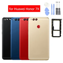 Чехол для huawei Honor 7X, задняя крышка, корпус, металлическая дверь, для huawei Honor 7X, держатель для карт, запасные части