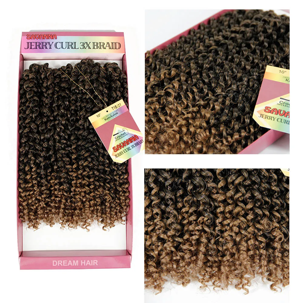 Curly Crochet Hair Braiding Hair Ombre Grey bundles Jerry Curl Synthetic Extensions Afro Kinky Twist Hair Crochet Braid