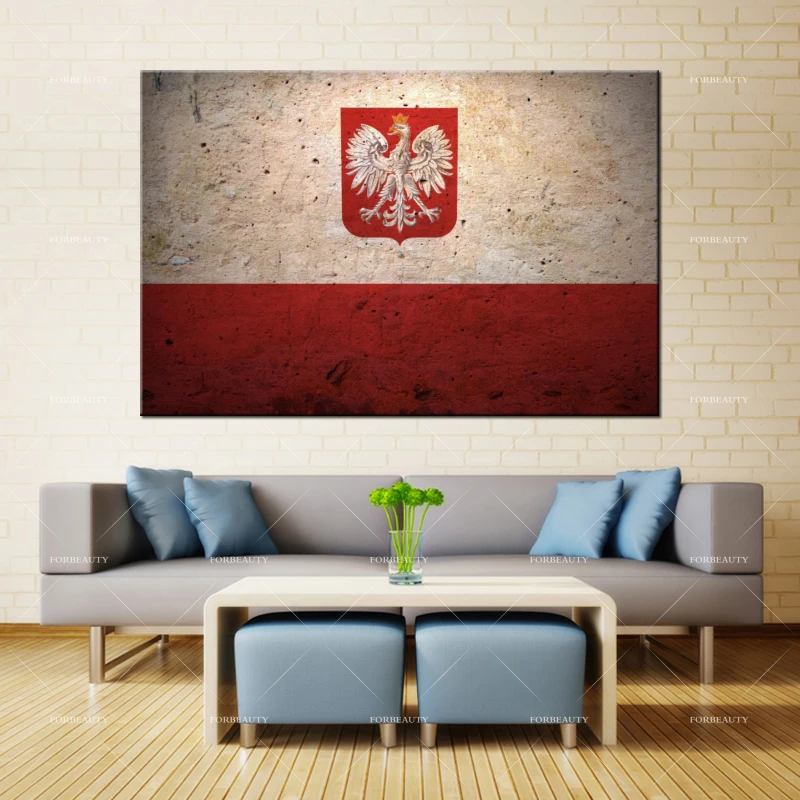 

Forbeauty Canvas Painting Wall Art flag_coat_of_arms_poland Spray Printing Waterproof Ink Home Decor