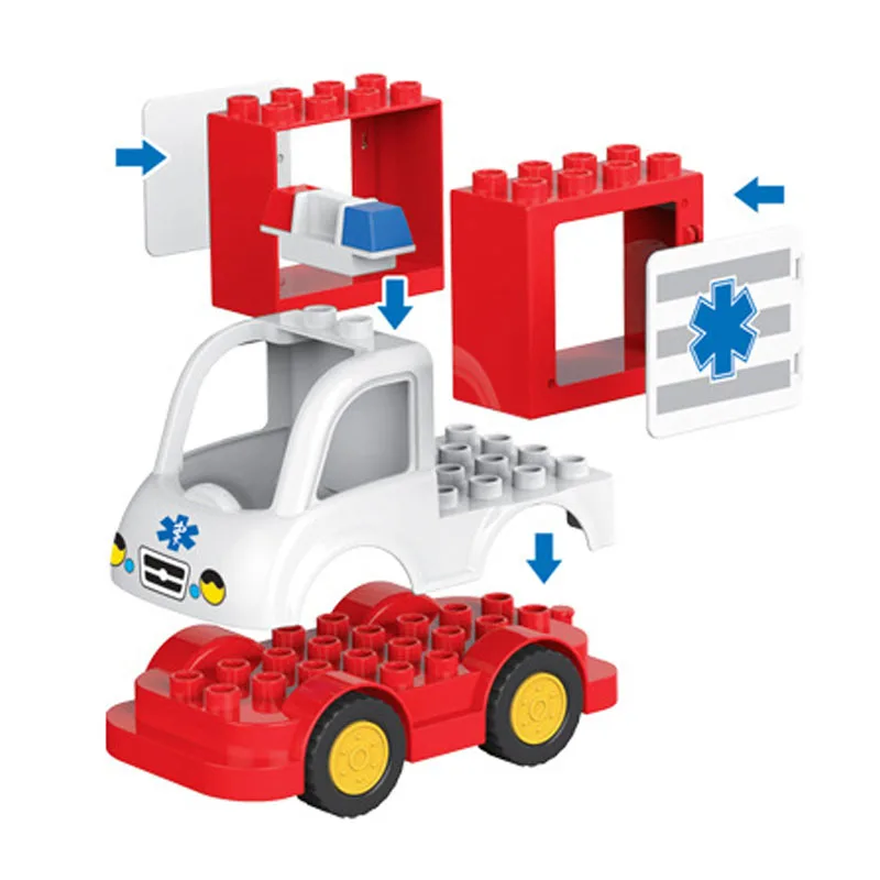 QWZ бренд 120 шт городской больничный спасательный центр модель строительные блоки большой размер кирпичные игрушки для детей Подарки