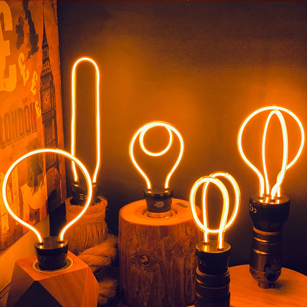 Novedades 2020 참신 램프 네온 사인 나이트 라이트 E27 LED 전구 220V 5W 8W 220V 룸 웨딩 장식 조명 크리스마스 장식