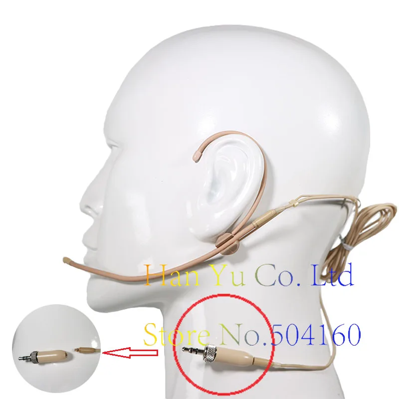 Съемный мини бежевый Omni-Directivity двойной крюк гарнитура микрофон для Sennheiser