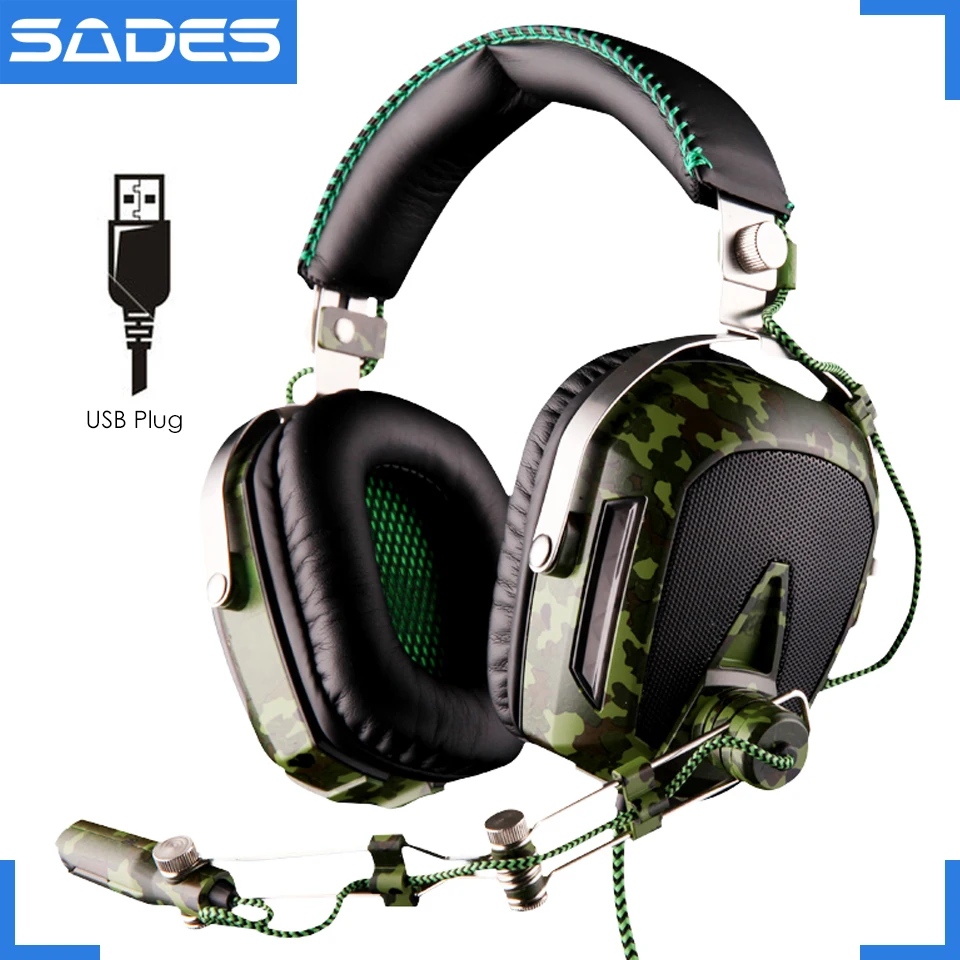 Игровые наушники SADES A90 Pilot USB 7 1 с объемным звуком гарнитура видов цветов дышащие
