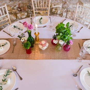 

Sequin Table Runner 30cm Width Shiny Silver Rose Golden For Wedding Dinner Banquet Party Table Decornation2019