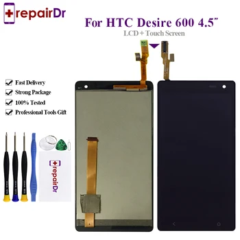 

For HTC Desire 600 LCD Display Touch Screen Digitizer Assembly With Frame 4.5'' For HTC Desire 600 Display Screen Replacement