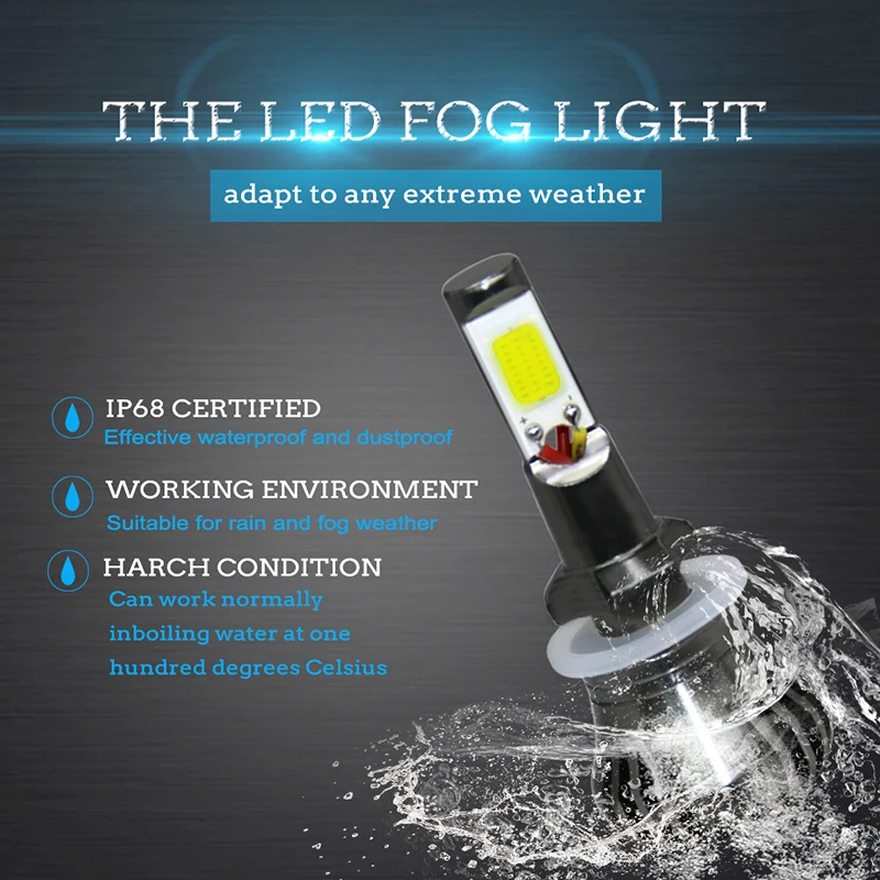 2 шт. H11 Led H7 H1 H3 H8 9005 HB3 9006 HB4 противотуманные лампы H27 880 881 Двухцветная светодиодная