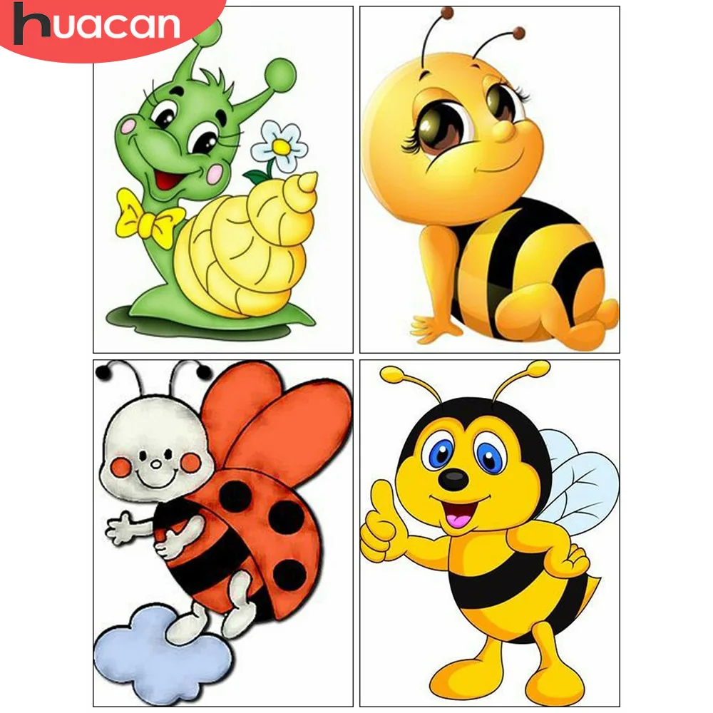 

HUACAN Diamond Embroidery Bee Diamond Painting 5D Diamond Mosaic Cartoon Full Square/round Rhinestones Pictures Child Painting