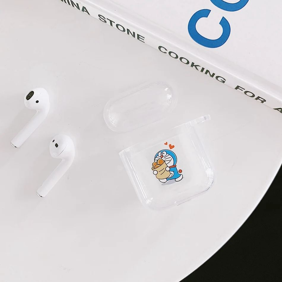 Для Airpods 1:1 чехол TPU силиконовый прозрачный чехол для Airpods2 пылезащитный чехол s защитный Bluetooth беспроводной зарядки милый чехол - Цвет: A44