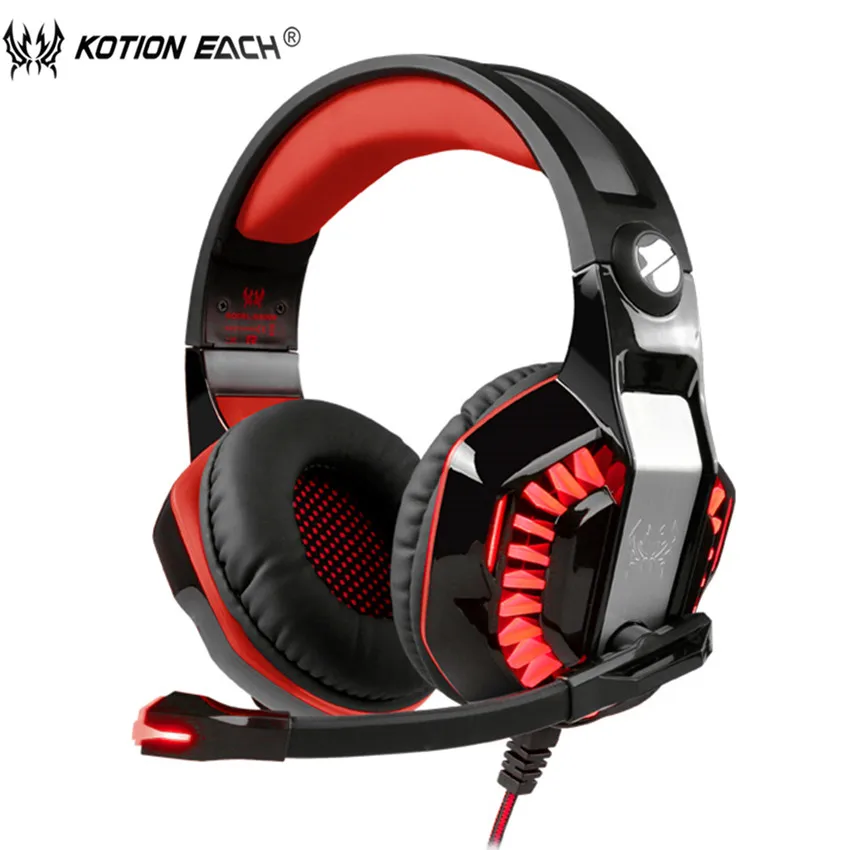 cheap KOTION EACH G2000 Upgrade Gaming Headphones for Computer Over Ear PC Gamer Headset gaming Bass Casque With Microphone Led Light